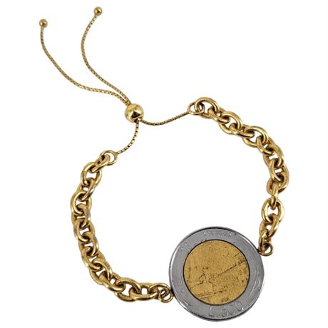 Signed BELLEZZA Italian Coin Bracelet