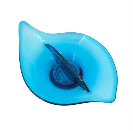 VTG Viking Epic Divided Blue Glass Dish
