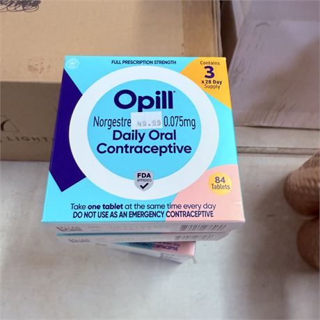 9 New Opill 3 Month Oral Contraceptive Kits - 27 Months