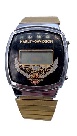 Vintage Harley Davidson Motorcycle Battery Op Wristwatch, Hong Kong