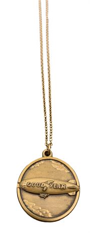 Vintage Goodyear Blimp Akron Ohio Souvenir Necklace Charm