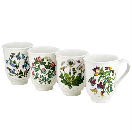 Vintage Portmeirion Botanic Garden Ceramic Coffee Cups -Set of 4-