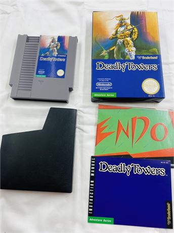 NES Deadly Towers CIB w/ Manual + Insert