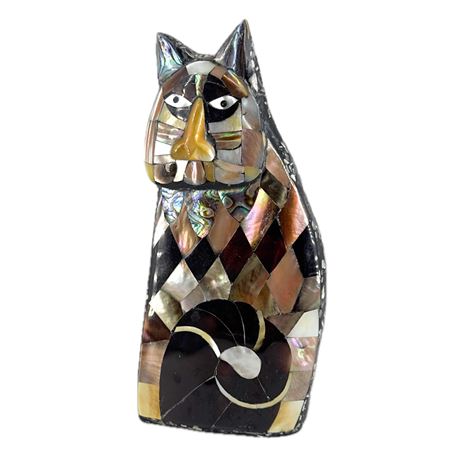 Vintage Decorative Mosaic Cat Figurine