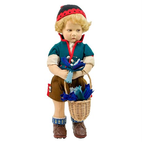 Vintage 1930 Lenci 300 Series Swiss Alpine Boy Fine Art Felt Doll