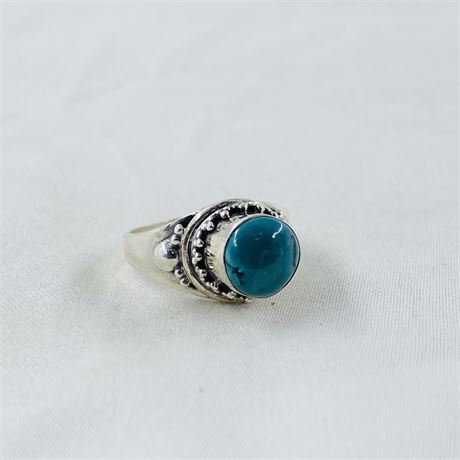 8.5g Sterling Turquoise Ring Size 10