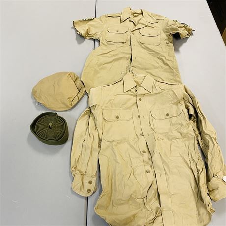 Vintage Army Shirts, Hat and Belt