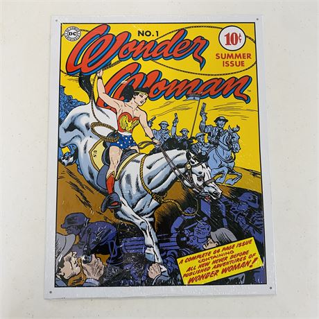 Wonder Woman 12.5x16” Metal Retro Sign
