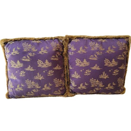 Purple Custom-Made Asian Themed Throw Pillows
