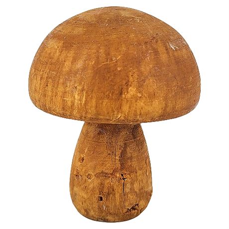 Vintage Hand Turned Wooden Mushroom