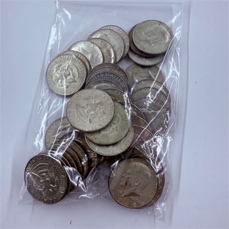 $20 Kennedy 40% Silver Halves 1965-1969