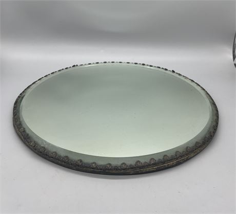 Beveled Mirror Plateau Vanity Tray Silver Plate Victorian
