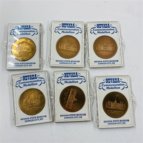 6 Nevada Commemorative Medallions