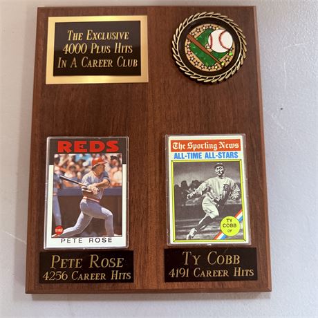 Pete Rose Ty Cobb Plaque