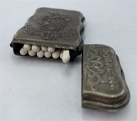 Vintage Jack Daniels Embossed Silver Plate Match Safe