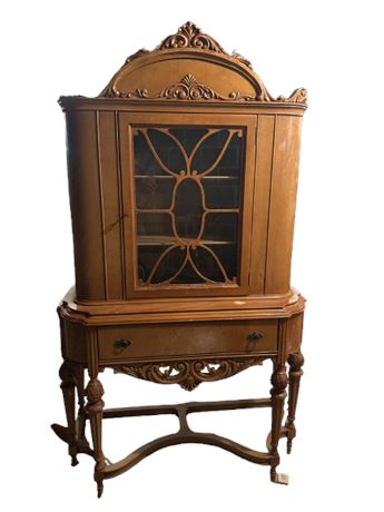 Antique Hutch with Glass Doors