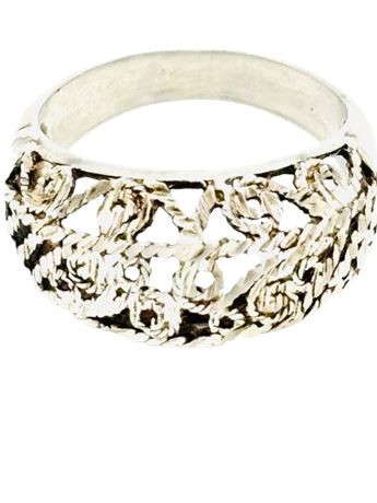 Vtg Sterling Silver Filigree Ring