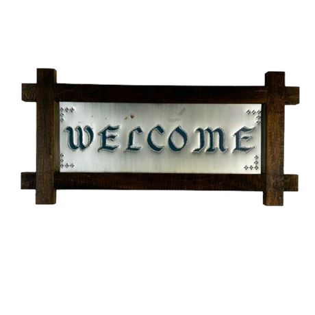Decorative Punched Tin Welcome Sign