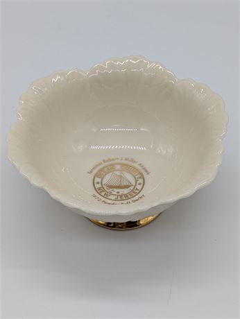 Lenox USA Ocean Co. New Jersey Powder Puff Derby Small Cabbage Bowl Gold Trim