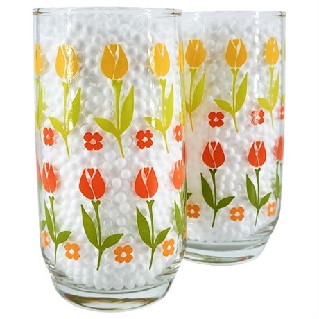 Vintage Anchor Hocking Tulip Tumblers, Pair of 2