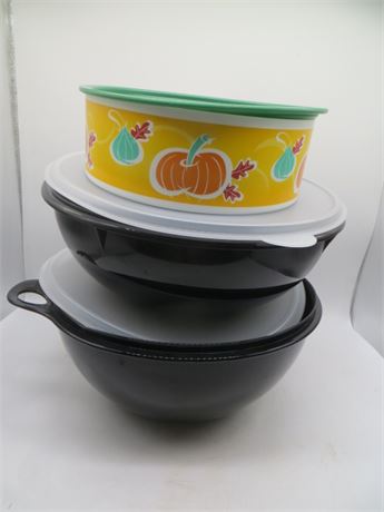 NEW VINTAGE TUPPERWARE FALL PUMPKIN COOKIE & SNACK SET