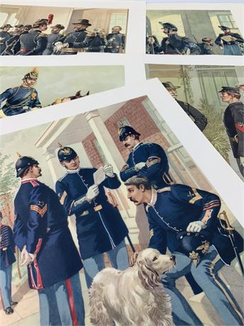 c1950s Complete Set of 6 US Army Military Dress Lithographs