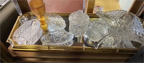Multi pattern and cut glass lot