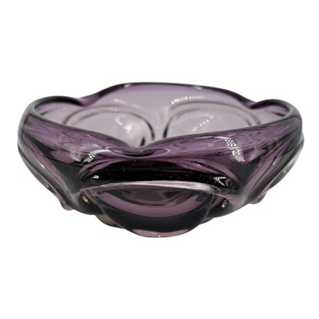 Purple Murano Art Glass Bowl