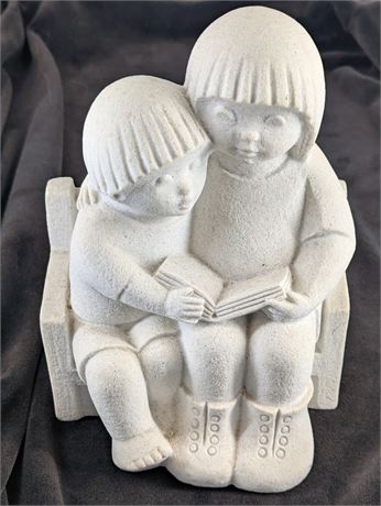 Sculpture Stone Marbell Studios Children Reading
