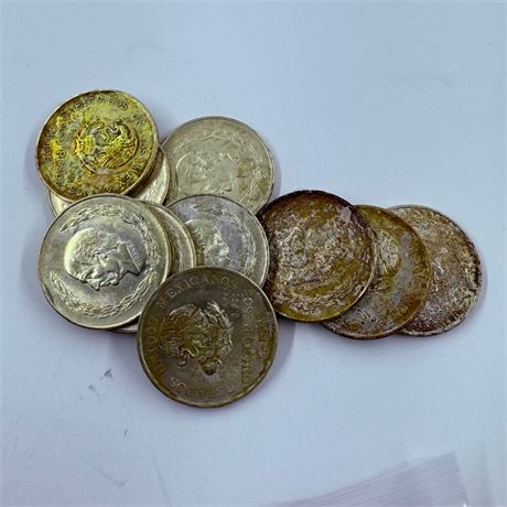 10 UNC 1953 Hidalgo 5 Silver Pesos