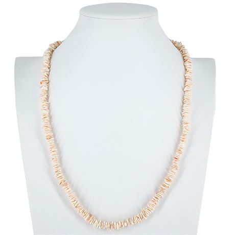 Vintage Pale Pink Puka Shell Necklace