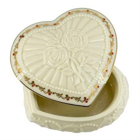 Vintage Lenox Heart-Shaped Porcelain Box