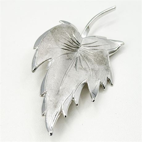 Vintage Curtis Creations Sterling Silver Leaf Brooch