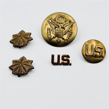 5 Brass Military Pins