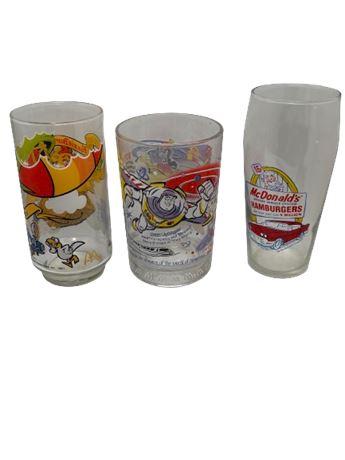 Three collectible Epcot and McDonald’s glass lot