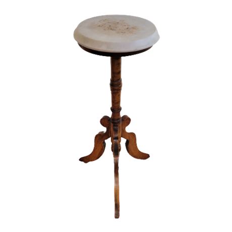Antique Marble Top Plant Stand