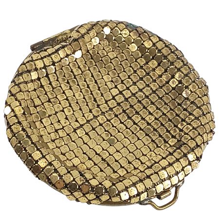 Vintage Gold-Tone Floral Relief Powder Compact - MCM Vanity Mirror