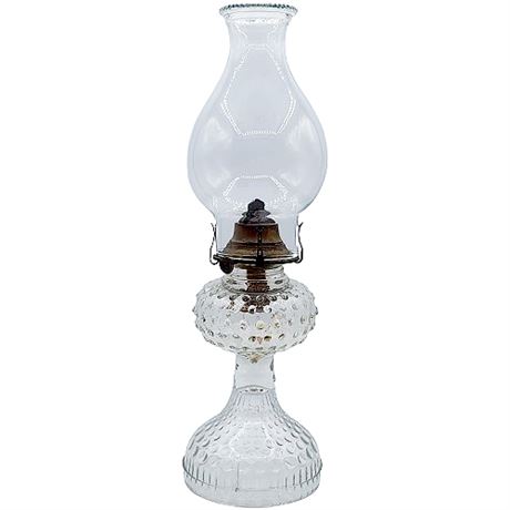 Vintage Banner Hobnail Glass Oil Lamp