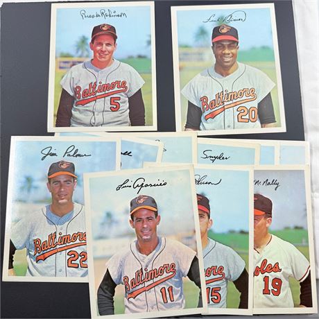 1967 Dexter Press Orioles - Lot of 12 w/ Brooks + Frank Robinson