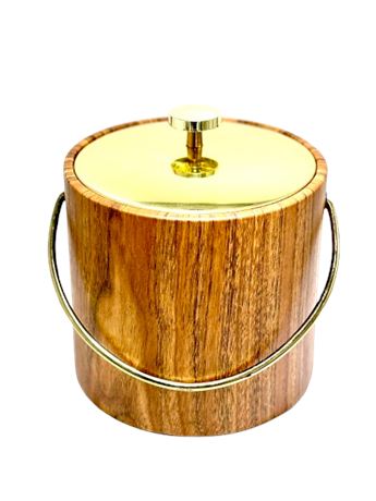 MCM Faux Wood Ice Bucket
