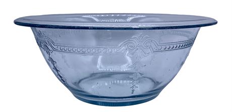 Vintage FIRE-KING Sapphire Blue Embossed 10” Mixing Bowl