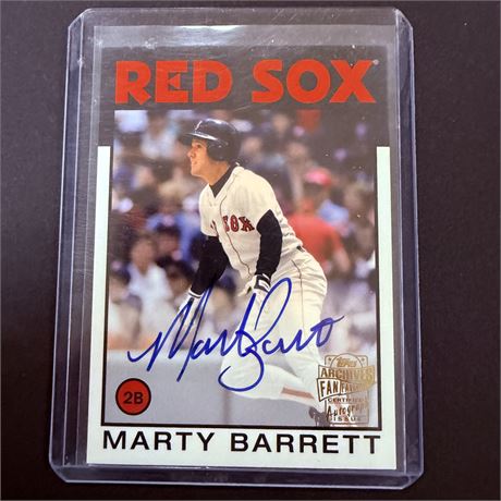 Topps Archives Marty Barrett Auto Card