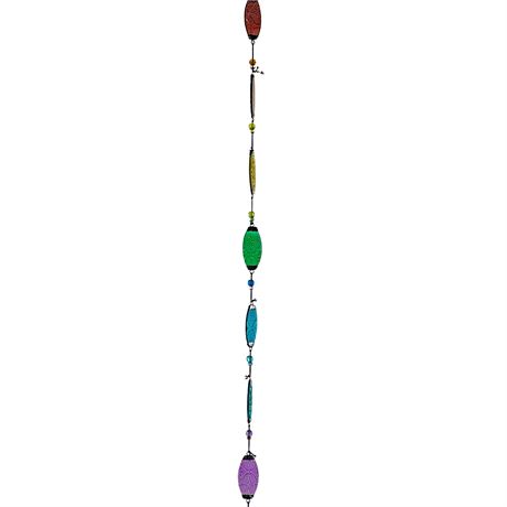 Rainbow Colored, Beaded Glass Suncatcher