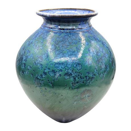 Signed Bill Campbell Crystalline Glaze Pottery Vase