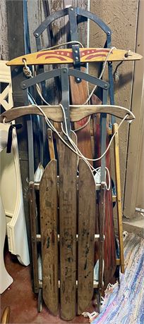 Lot of 2 vintage snow sleds