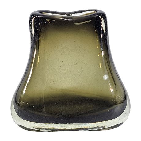 Vintage Czech Style Sommerso Art Glass Organic Blob Vase