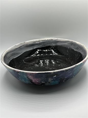 Signed art pottery book bowl