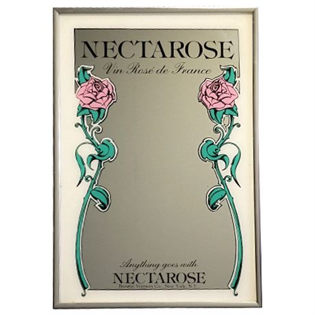 Vintage Nectarose Wine Advertising Mirror