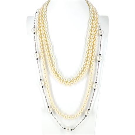 Vintage Faux Pearl Necklaces, Lot of 4