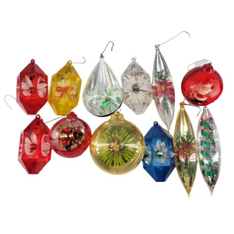 Vintage Plastic Christmas Tree Ornaments Lot 2